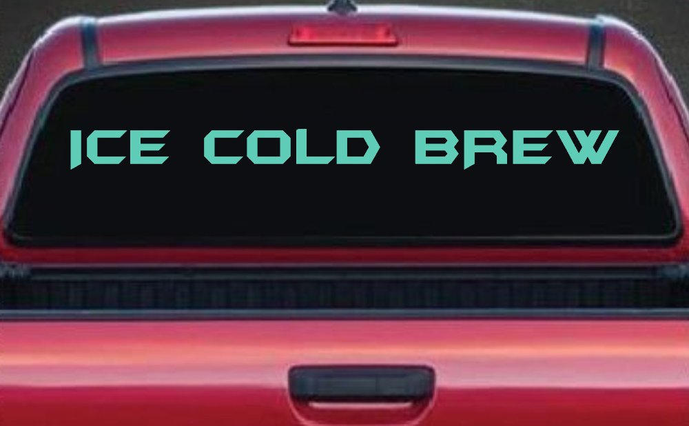 Ice Cold Brew Store Window Lettering Business Car or Truck Window Decal Sticker (Mint)
