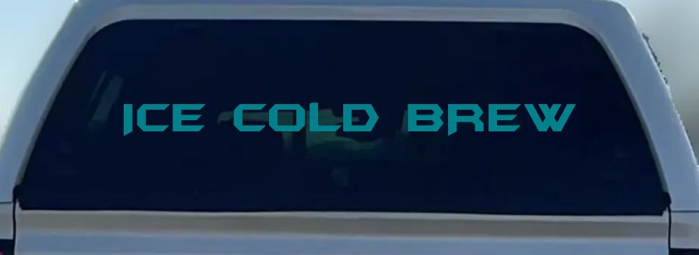 Ice Cold Brew Store Window Lettering Business Car or Truck Window Decal Sticker