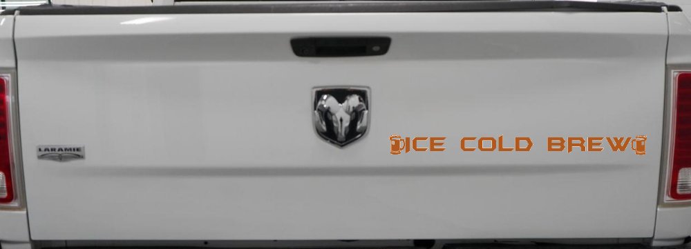 Ice Cold Brew With Beer Mugs Business Window Lettering Sign Car or Truck Window Vinyl Decal Sticker (Nut Brown)