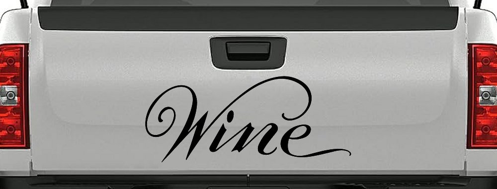 Wine Restaurant Bar Store Window Lettering Business Car or Truck Window Vinyl Decal Sticker (Black)
