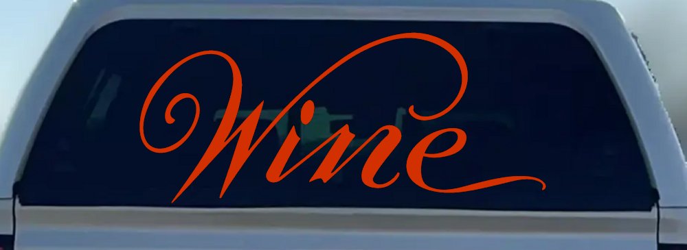 Wine Restaurant Bar Store Window Lettering Business Car or Truck Window Decal Sticker (Orange Red)