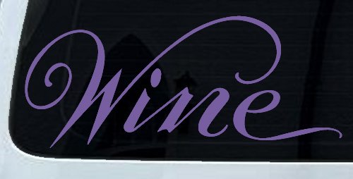Wine Restaurant Bar Store Window Lettering Business Car or Truck Window Decal Sticker (Purple)