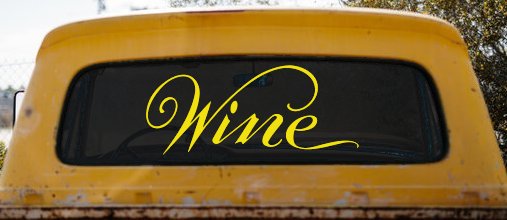 Wine Restaurant Bar Store Window Lettering Business Car or Truck Window Vinyl Decal Sticker (Yellow)