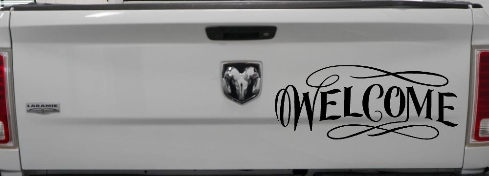 Welcome Swirls Store Window Lettering Business Car or Truck Window Decal Sticker