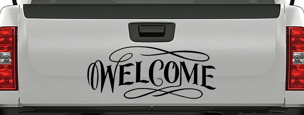 Welcome Swirls Store Window Lettering Business Car or Truck Window Decal Sticker