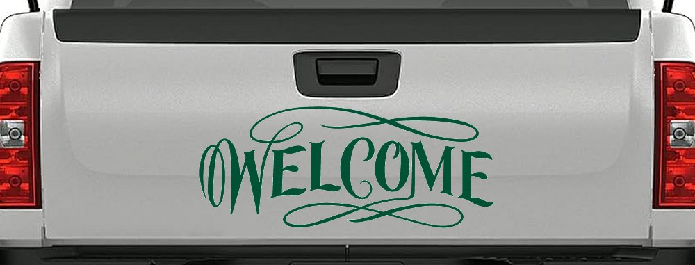 Welcome Swirls Store Window Lettering Business Car or Truck Window Decal Sticker