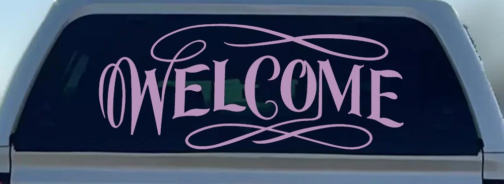 Welcome Swirls Store Window Lettering Business Car or Truck Window Decal Sticker