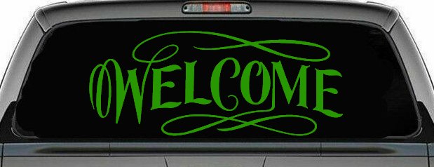 Welcome Swirls Store Window Lettering Business Car or Truck Window Decal Sticker