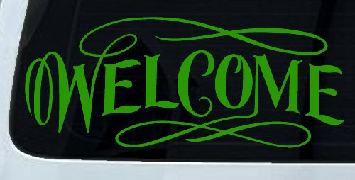 Welcome Swirls Store Window Lettering Business Car or Truck Window Decal Sticker
