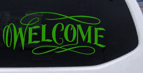 Welcome Swirls Store Window Lettering Business Car or Truck Window Decal Sticker