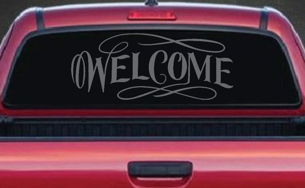 Welcome Swirls Store Window Lettering Business Car or Truck Window Decal Sticker