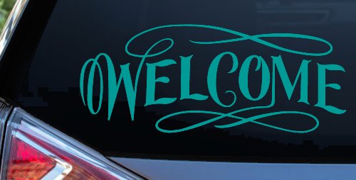 Welcome Swirls Store Window Lettering Business Car or Truck Window Decal Sticker
