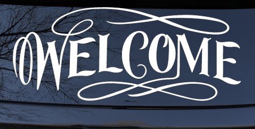 Welcome Swirls Store Window Lettering Business Car or Truck Window Decal Sticker