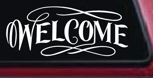 Welcome Swirls Store Window Lettering Business Car or Truck Window Decal Sticker