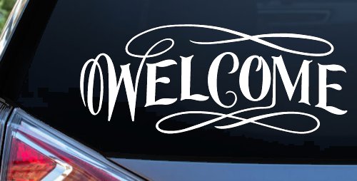 Welcome Swirls Store Window Lettering Business Car or Truck Window Decal Sticker