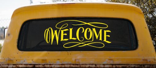 Welcome Swirls Store Window Lettering Business Car or Truck Window Decal Sticker