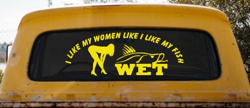 I like My Fish Like I Like My Women Wet Fishing Car or Truck Window Decal Sticker