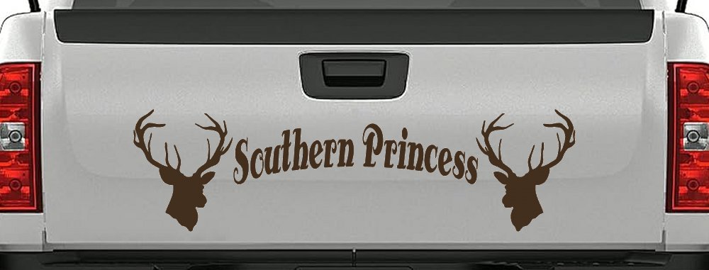 Southern Princess With Deer Hunting Car or Truck Window Decal Sticker