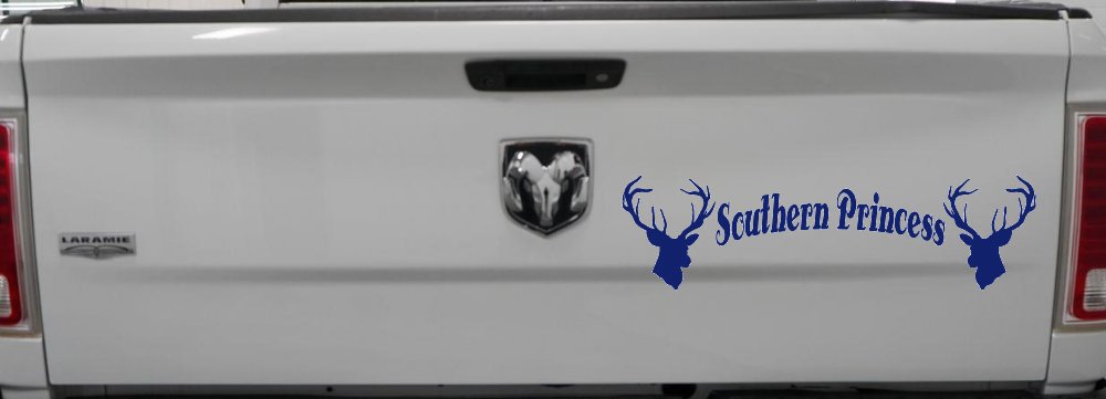 Southern Princess With Deer Hunting Car or Truck Window Decal Sticker