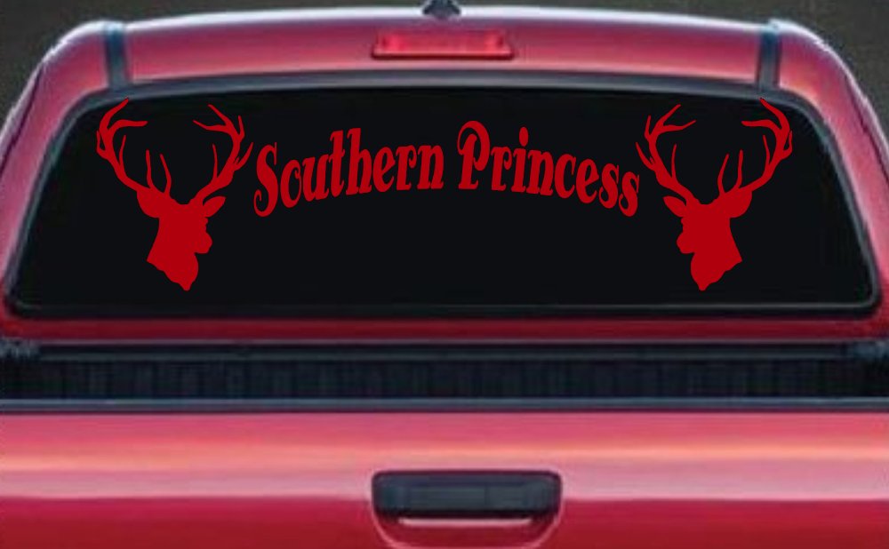 Southern Princess With Deer Hunting Car or Truck Window Decal Sticker