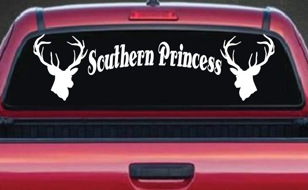 Southern Princess With Deer Hunting Car or Truck Window Decal Sticker