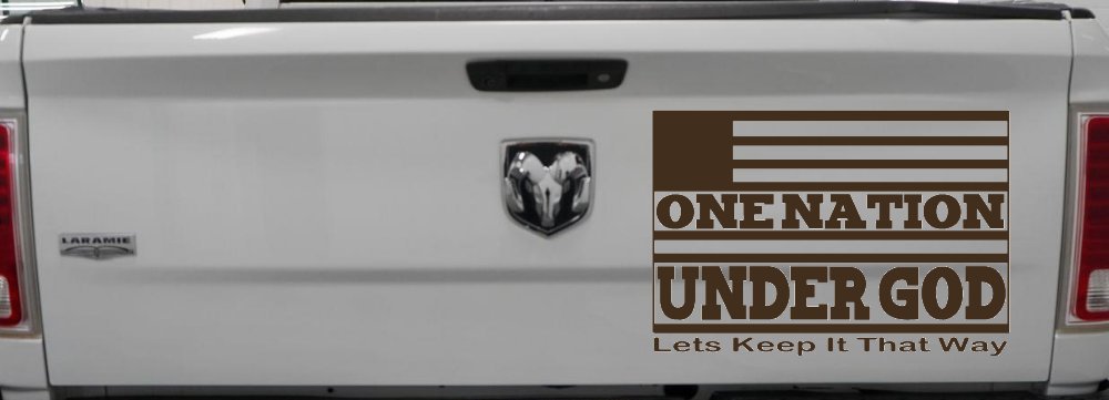One Nation Under God Lets Keep It That Way American US Flag Christian Car or Truck Window Decal Sticker