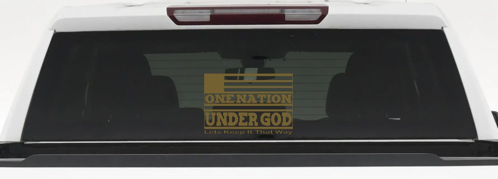 One Nation Under God Lets Keep It That Way American US Flag Christian Car or Truck Window Decal Sticker