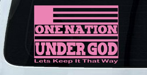 One Nation Under God Lets Keep It That Way American US Flag Christian Car or Truck Window Decal Sticker