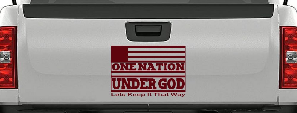 One Nation Under God Lets Keep It That Way American US Flag Christian Car or Truck Window Decal Sticker