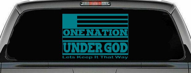 One Nation Under God Lets Keep It That Way American US Flag Christian Car or Truck Window Decal Sticker