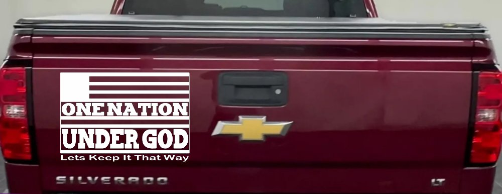 One Nation Under God Lets Keep It That Way American US Flag Christian Car or Truck Window Decal Sticker