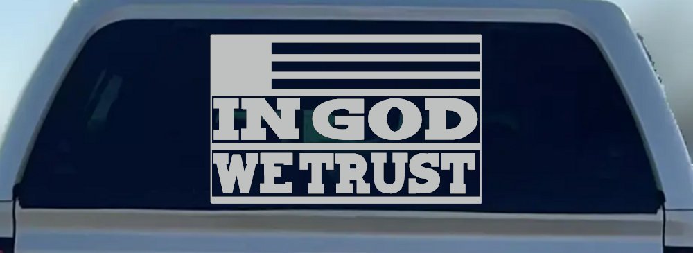 In God We Trust American US Flag Christian Car or Truck Window Decal Sticker