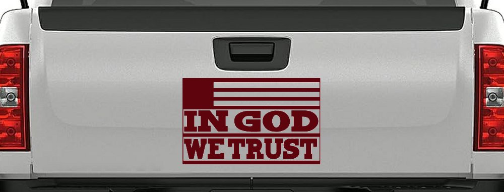 In God We Trust American US Flag Christian Car or Truck Window Decal Sticker