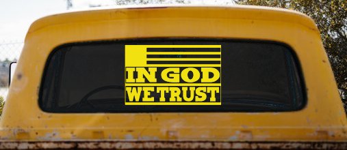In God We Trust American US Flag Christian Car or Truck Window Decal Sticker
