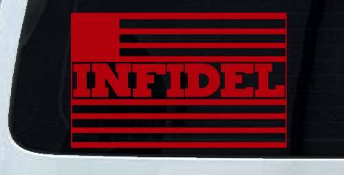 Infidel With American US Flag Military Car or Truck Window Decal Sticker