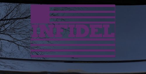 Infidel With American US Flag Military Car or Truck Window Decal Sticker