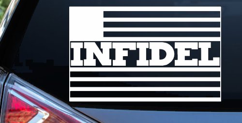 Infidel With American US Flag Military Car or Truck Window Decal Sticker