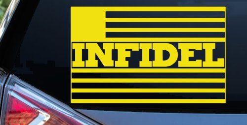 Infidel With American US Flag Military Car or Truck Window Decal Sticker