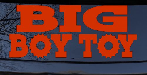 Big Boy Toy Off Road Car or Truck Window Decal Sticker (Orange Red)