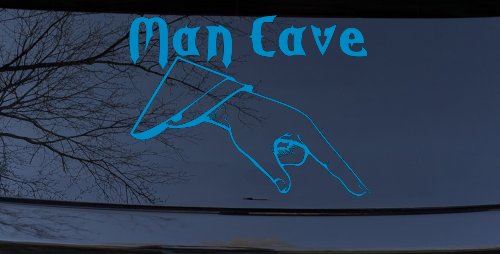 Man Cave Pointing Down Window Lettering Sign Car or Truck Window Decal Sticker