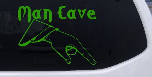 Man Cave Pointing Down Window Lettering Sign Car or Truck Window Decal Sticker