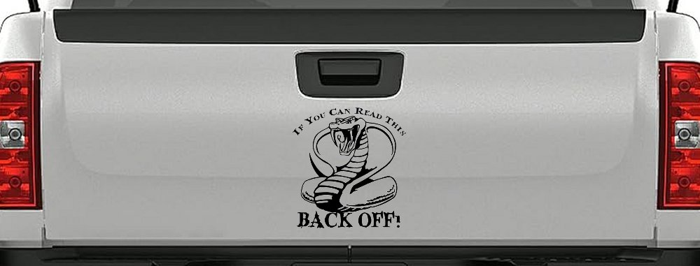 If You Can Read This Back Off Cobra Car or Truck Window Decal Sticker (Black)