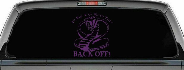 If You Can Read This Back Off Cobra Car or Truck Window Decal Sticker