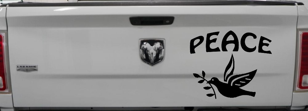 Peace Dove Christian Car or Truck Window Vinyl Decal Sticker (Black)