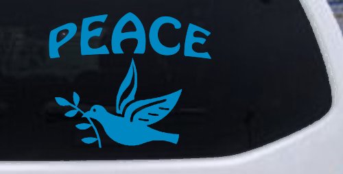 Peace Dove Christian Car or Truck Window Decal Sticker (Blue)