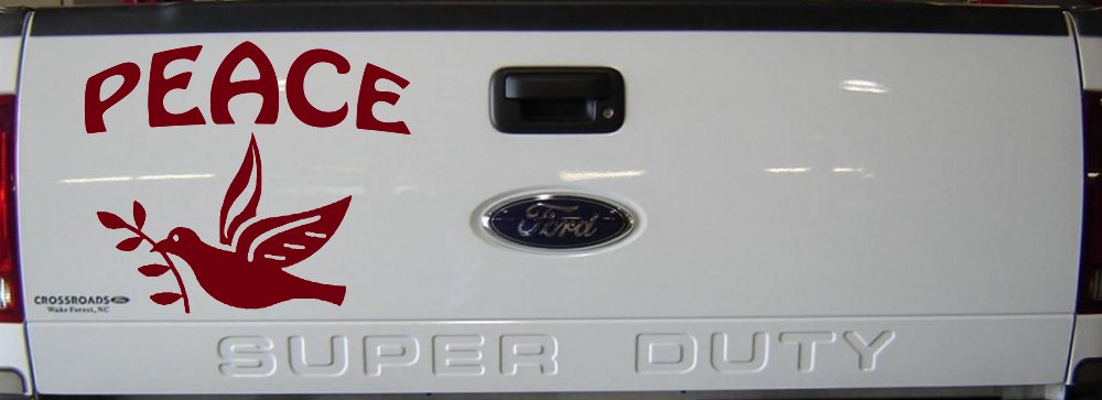 Peace Dove Christian Car or Truck Window Decal Sticker (Burgundy)