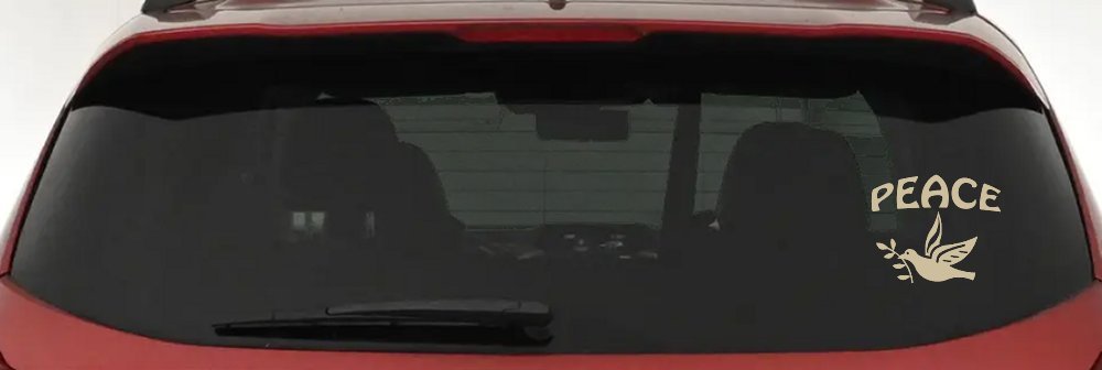 Peace Dove Christian Car or Truck Window Decal Sticker (Desert Sand)