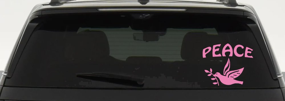 Peace Dove Christian Car or Truck Window Decal Sticker (Pink)