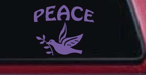 Peace Dove Christian Car or Truck Window Decal Sticker (Purple)
