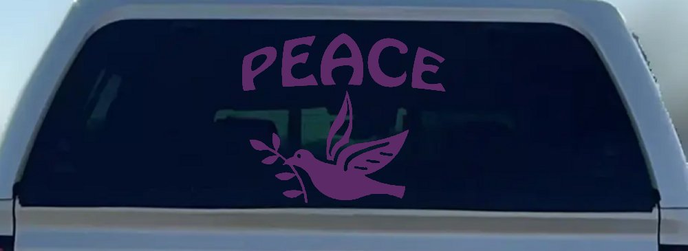 Peace Dove Christian Car or Truck Window Decal Sticker (Violet)